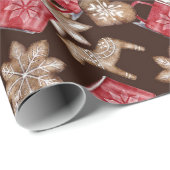 Snowflake Abstracte kerstfeestdag Cadeaupapier (Rol Hoek)