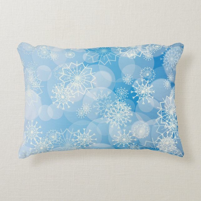 Snowflake achtergrond accent kussen (Voorkant)