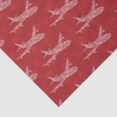 Snowflake Airplane on red. Tissuepapier (Detail)