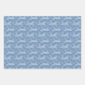 Snowflake Airplane op blauw. Papieren pakbladen Inpakpapier Vel (Voorkant 2)