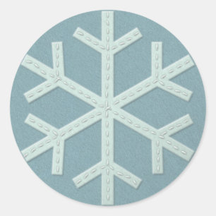Snowflake Aqua Blue Faux Ronde Sticker