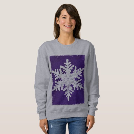 Snowflake Art Winter Holiday Sweatshirt (Devant entier)
