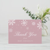 Snowflake Baby Het is koud buiten Dank u Bedankkaart (Staand voorkant)