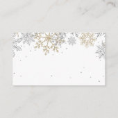 Snowflake Baby Registry Carte de fermeture Silver  (Dos)