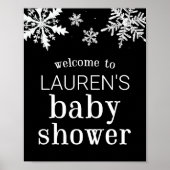 Snowflake Baby shower Aangepast welkomstteken Poster (Voorkant)