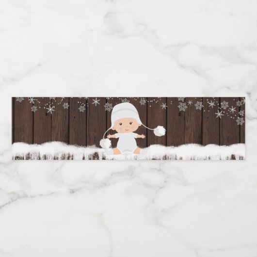 Snowflake Baby shower waterflesetiketten Waterfles Etiket (Enkel label)