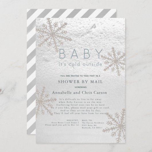 Snowflake Baby zijn koude buitendouche per post Kaart (Voorkant / Achterkant)