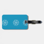 Snowflake Bagagelabel met lederriem (Achterkant horizontaal)
