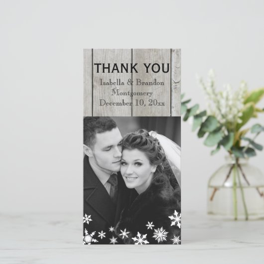 Snowflake Bedankt Card Tijd om Champagne te Drinke (Staand voorkant)