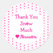 Snowflake Bedankt Ronde Sticker (Voorkant)