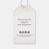 Snowflake bedrijf logo faux gouden kerst cadeaulabel (Achterkant)