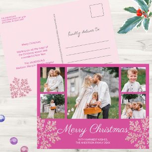 Snowflake Berry Bling 5 Familie Foto Kerstmis Feestdagenkaart
