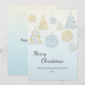 Snowflake blaasjes kerstkaart kaart (Voorkant / Achterkant)