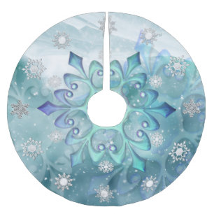Snowflake Blauwgroen blauwe boomrok Kerstboom Rok