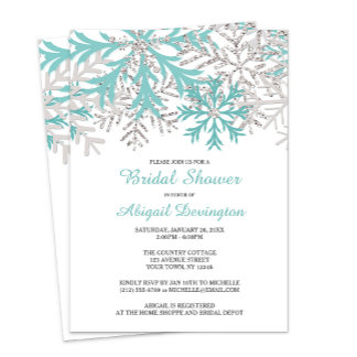 Snowflake Blauwgroen Blue Silver Winter Vrijgezell Kaart