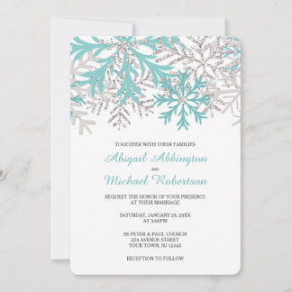 Snowflake Blauwgroen Blue Silver Winter Wedding In Kaart