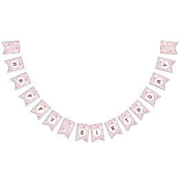 Snowflake Bleek Roze Happy Birthday Vlaggetjes
