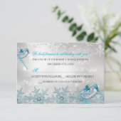 Snowflake bleu argenté Masquerade Noël RSVP (Debout devant)