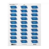 Snowflake bleu blanc mariage d'hiver étiquette (Feuille entière)