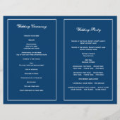 Snowflake bleu blanc mariage plié programme (Dos)