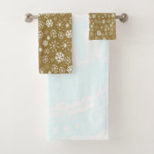 Snowflake Blizzard met Golden Background Bad Handdoek (Insitu)