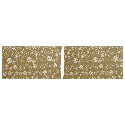 Snowflake Blizzard met Golden Background Kussensloop (Voorkant-Set)