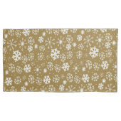 Snowflake Blizzard met Golden Background Kussensloop (Voorkant-Links)