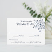 Snowflake Blue Elegance Response Kaart (Staand voorkant)