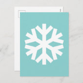 Snowflake blue feestdagenkaart (Voorkant / Achterkant)