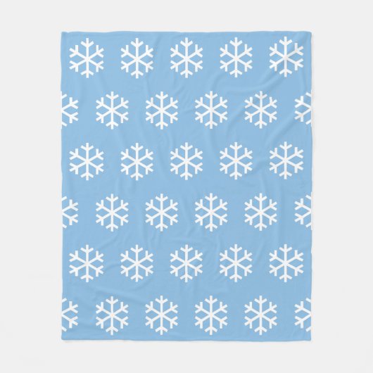 Snowflake Blue Fleece Blanket (Voorkant)