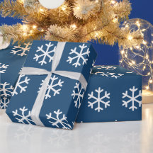 Snowflake Blue-kerstinpakpapier