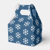Snowflake Blue kerstvierkant Bedankdoosjes (Achterkant)