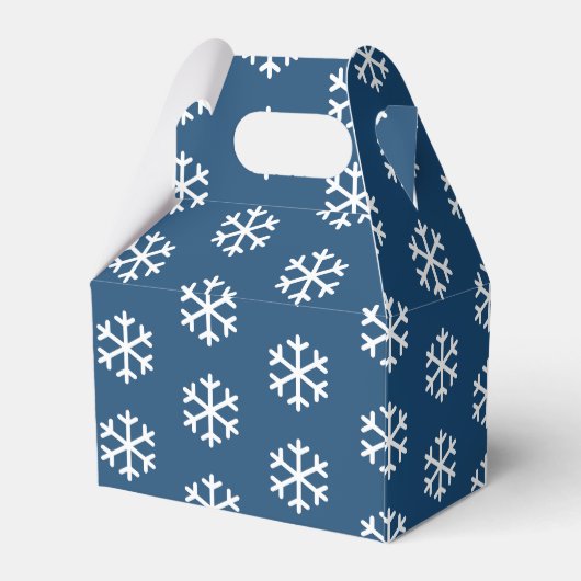 Snowflake Blue kerstvierkant Bedankdoosjes (Achterkant)