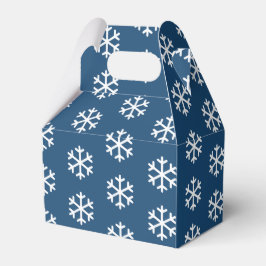 Snowflake Blue kerstvierkant Bedankdoosjes