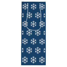 Snowflake Blue Kerstwijn Gift Bag Wijn Cadeautas