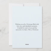 Snowflake Blue Merry Christmas Kaart (Achterkant)