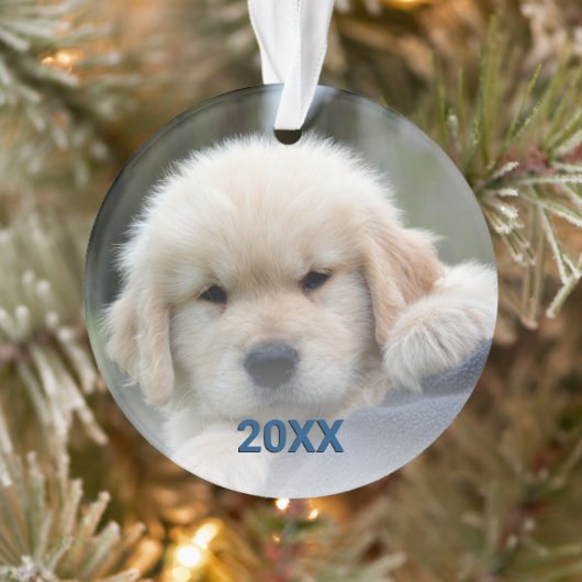 Snowflake Blue Opal Fun 2 Sided kerstfoto Ornament (Boom)