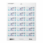 Snowflake Blue Opal Stylish Kerstmis Foto toevoege Etiket (Full Sheet)
