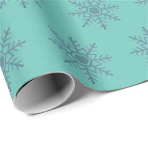 Snowflake Blue Pattern Motif Winter Cadeaupapier
