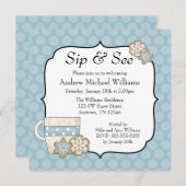 Snowflake Blue Polka Dot Sip en See Kaart (Voorkant / Achterkant)
