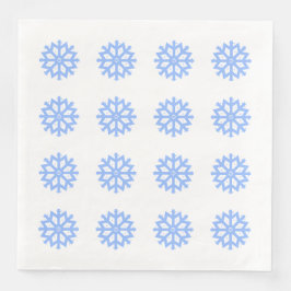 Snowflake Blue Winter Festive Pattern Servet