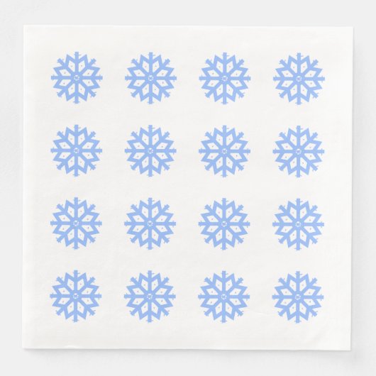 Snowflake Blue Winter Festive Pattern Servet (Voorkant)