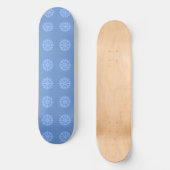 Snowflake Blue Winter Pattern Skateboard (Voorkant)