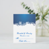 Snowflake blue winterbruiloft kaart (Staand voorkant)