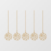 Snowflake bollen goud_ pack van vijf venster vastk raamsticker (Vel)