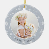 Snowflake Border | Foto Keramisch Ornament (Voorkant)