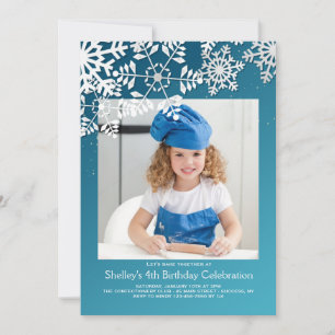 Snowflake Border Fotouitnodiging Kaart
