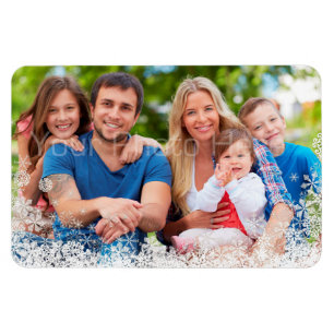 Snowflake Border Holiday Foto Magneet