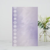 Snowflake Border Paarse Foil Holiday Stationery Briefpapier (Staand voorkant)