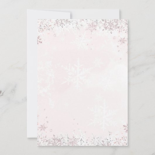 Snowflake Bow baby shower Kaart (Achterkant)